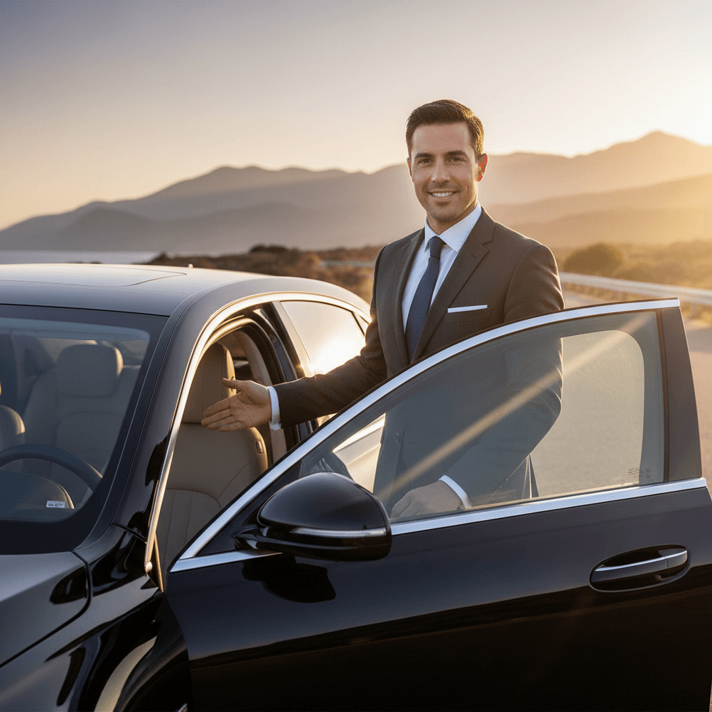 S.G.C Baggage Express handler with luggage and service vehicle